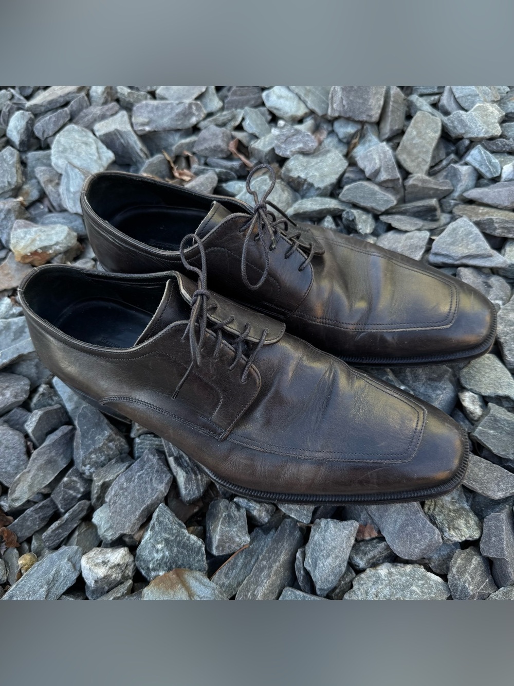 Ermenegildo Zegna Oxford Dress Shoes Men’s 9 Black Leather Made In Italy Classy